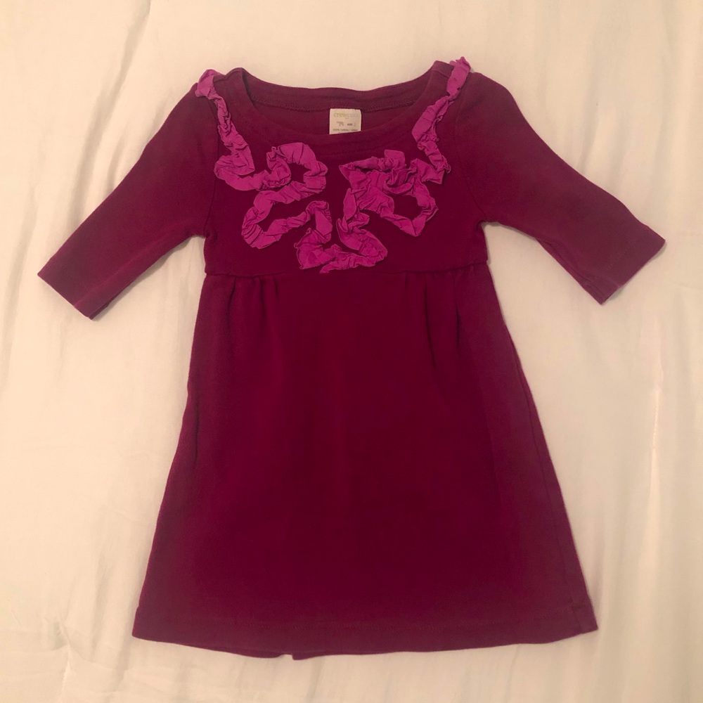 J.Crew Crew Cuts burgundy distressed dress
